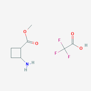 molecular formula C8H12F3NO4 B8125750 Methyl 2-aminocyclobutane-1-carboxylate; trifluoroacetic acid 