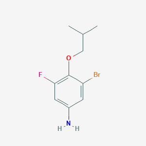 molecular formula C10H13BrFNO B8125775 3-Bromo-5-fluoro-4-isobutoxy-phenylamine 
