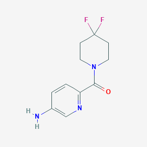 molecular formula C11H13F2N3O B8125809 (5-Amino-pyridin-2-yl)-(4,4-difluoro-piperidin-1-yl)-methanone 