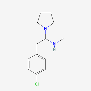 molecular formula C13H19ClN2 B8125826 2-(4-Chlorophenyl)-N-methyl-1-(pyrrolidin-1-YL)ethan-1-amine 