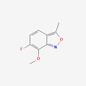 molecular formula C9H8FNO2 B8125895 6-Fluoro-7-methoxy-3-methyl-2,1-benzoxazole 