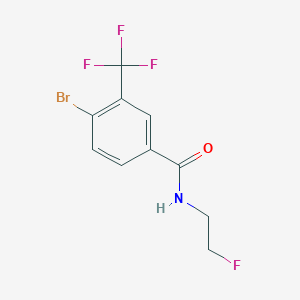 molecular formula C10H8BrF4NO B8125935 4-Bromo-N-(2-fluoro-ethyl)-3-trifluoromethyl-benzamide 