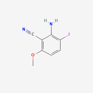 molecular formula C8H7IN2O B8125949 2-Amino-3-iodo-6-methoxybenzonitrile 