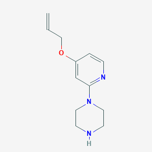 molecular formula C12H17N3O B8125965 1-(4-Allyloxypyridin-2-yl)-piperazine 