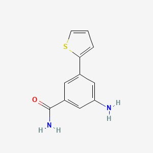molecular formula C11H10N2OS B8125984 3-Amino-5-thiophen-2-yl-benzamide 