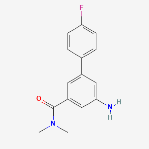 molecular formula C15H15FN2O B8125985 5-Amino-4'-fluorobiphenyl-3-carboxylic acid dimethylamide 