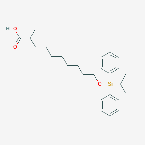 molecular formula C27H40O3Si B8126025 10-(tert-Butyldiphenylsilanyloxy)-2-methyldecanoic acid 