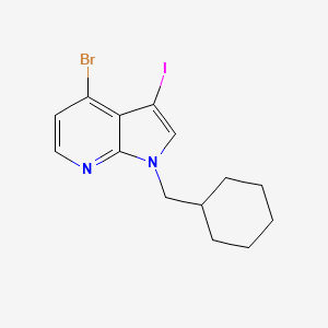 molecular formula C14H16BrIN2 B8126063 4-Bromo-1-cyclohexylmethyl-3-iodo-1H-pyrrolo[2,3-b]pyridine 