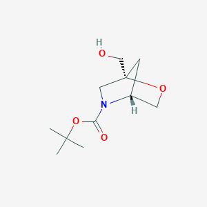 molecular formula C11H19NO4 B8126076 (1R,4R)-t-Butyl 1-(hydroxymethyl)-2-oxa-5-azabicyclo[2.2.1]heptane-5-carboxylate 