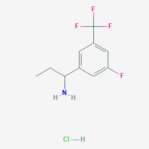 molecular formula C10H12ClF4N B8126086 1-(3-Fluoro-5-(trifluoromethyl)phenyl)propan-1-amine hydrochloride 