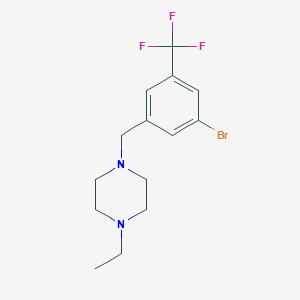 molecular formula C14H18BrF3N2 B8126096 1-(3-Bromo-5-trifluoromethyl-benzyl)-4-ethyl-piperazine 