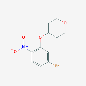 molecular formula C11H12BrNO4 B8126117 4-(5-Bromo-2-nitro-phenoxy)-tetrahydro-pyran 
