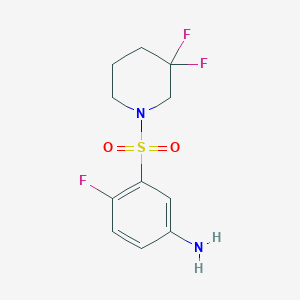 molecular formula C11H13F3N2O2S B8126123 3-(3,3-Difluoro-piperidine-1-sulfonyl)-4-fluoro-phenylamine 