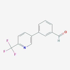 molecular formula C13H8F3NO B8126125 3-(6-Trifluoromethyl-pyridin-3-yl)-benzaldehyde 