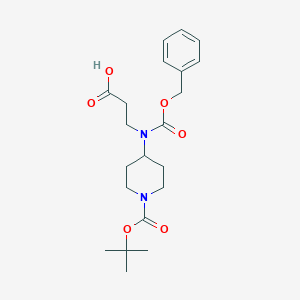molecular formula C21H30N2O6 B8126137 3-(((Benzyloxy)carbonyl)(1-(tert-butoxycarbonyl)piperidin-4-yl)amino)propanoic acid 