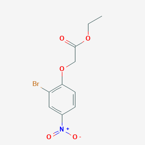 molecular formula C10H10BrNO5 B8126181 (2-Bromo-4-nitro-phenoxy)-acetic acid ethyl ester 