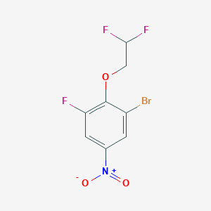 molecular formula C8H5BrF3NO3 B8126200 1-Bromo-2-(2,2-difluoro-ethoxy)-3-fluoro-5-nitro-benzene 