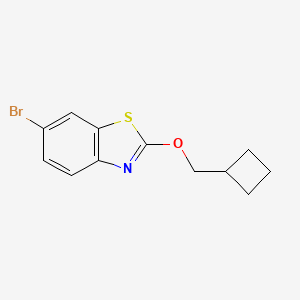 molecular formula C12H12BrNOS B8126206 6-Bromo-2-(cyclobutylmethoxy)benzo[d]thiazole 