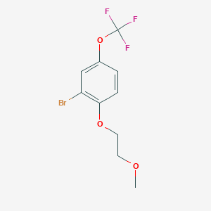molecular formula C10H10BrF3O3 B8126219 2-Bromo-1-(2-methoxy-ethoxy)-4-trifluoromethoxy-benzene 
