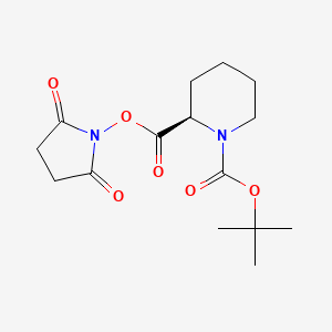 molecular formula C15H22N2O6 B8126224 R-Piperidine-1,2-dicarboxylic acid 1-tert-butyl ester 2-(2,5-dioxopyrrolidin-1-yl)ester 
