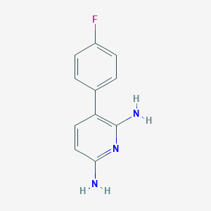 molecular formula C11H10FN3 B8126292 3-(4-Fluorophenyl)pyridine-2,6-diamine 