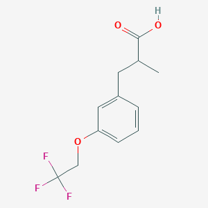 molecular formula C12H13F3O3 B8126294 2-Methyl-3-(3-(2,2,2-trifluoroethoxy)phenyl)propanoic acid 