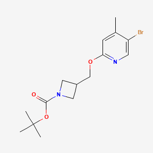 molecular formula C15H21BrN2O3 B8126315 3-(5-Bromo-4-methyl-pyridin-2-yloxymethyl)-azetidine-1-carboxylic acid tert-butyl ester 