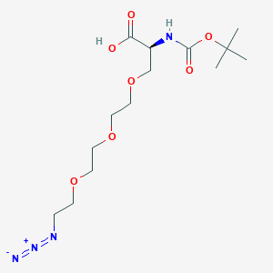 molecular formula C14H26N4O7 B8126326 (2S)-3-[2-[2-(2-azidoethoxy)ethoxy]ethoxy]-2-[(2-methylpropan-2-yl)oxycarbonylamino]propanoic acid 