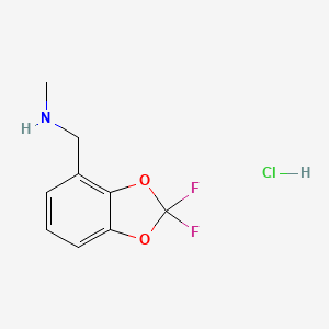 molecular formula C9H10ClF2NO2 B8126380 (2,2-Difluorobenzo[1,3]dioxol-4-ylmethyl)-methylamine hydrochloride 
