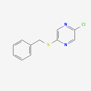 molecular formula C11H9ClN2S B8126386 2-(Benzylthio)-5-chloropyrazine 