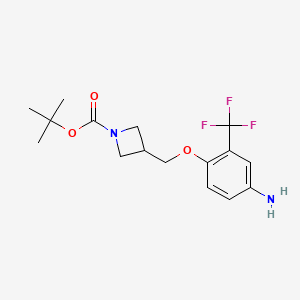 molecular formula C16H21F3N2O3 B8126391 3-(4-Amino-2-trifluoromethylphenoxymethyl)-azetidine-1-carboxylic acid tert-butyl ester 