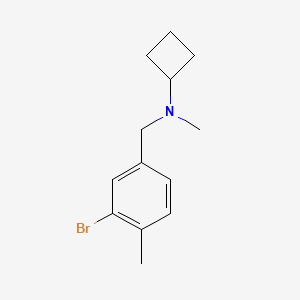 molecular formula C13H18BrN B8126394 N-[(3-Bromo-4-methylphenyl)methyl]-N-methylcyclobutanamine 