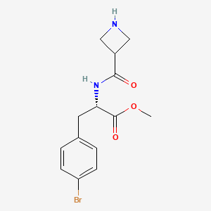 molecular formula C14H17BrN2O3 B8126411 S 2-[(Azetidine-3-carbonyl)-amino]-3-(4-bromo-phenyl)-propionic acid methyl ester 
