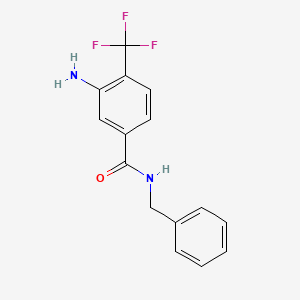 molecular formula C15H13F3N2O B8126415 3-Amino-N-benzyl-4-trifluoromethylbenzamide 