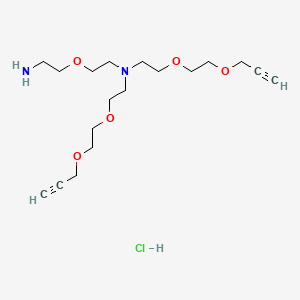 molecular formula C18H33ClN2O5 B8126452 2-[2-[Bis[2-(2-prop-2-ynoxyethoxy)ethyl]amino]ethoxy]ethanamine;hydrochloride 