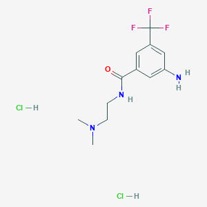 molecular formula C12H18Cl2F3N3O B8126474 3-Amino-N-(2-(dimethylamino)ethyl)-5-(trifluoromethyl)benzamide dihydrochloride 
