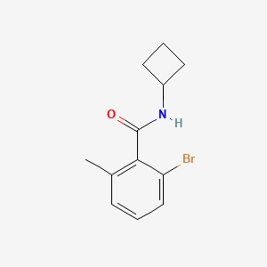 molecular formula C12H14BrNO B8126476 2-Bromo-N-cyclobutyl-6-methylbenzamide 