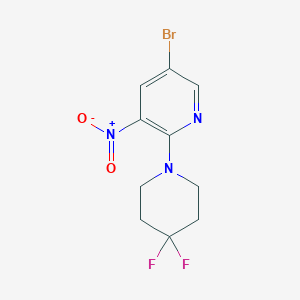 molecular formula C10H10BrF2N3O2 B8126484 5'-Bromo-4,4-difluoro-3'-nitro-3,4,5,6-tetrahydro-2H-[1,2']bipyridinyl 