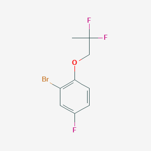 molecular formula C9H8BrF3O B8126514 2-Bromo-1-(2,2-difluoropropoxy)-4-fluorobenzene 
