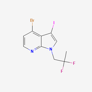molecular formula C10H8BrF2IN2 B8126555 4-Bromo-1-(2,2-difluoropropyl)-3-iodo-1H-pyrrolo[2,3-b]pyridine 
