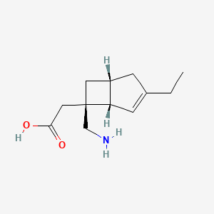 molecular formula C12H19NO2 B8126601 2-((1S,5R,6R)-6-(aminomethyl)-3-ethylbicyclo[3.2.0]hept-3-en-6-yl)acetic acid CAS No. 1138245-15-4