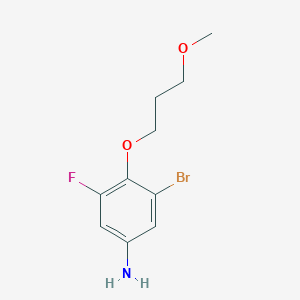 molecular formula C10H13BrFNO2 B8126663 3-Bromo-5-fluoro-4-(3-methoxy-propoxy)-phenylamine 