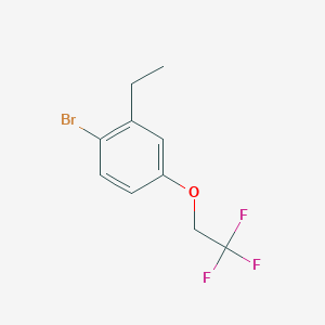 molecular formula C10H10BrF3O B8126664 1-Bromo-2-ethyl-4-(2,2,2-trifluoroethoxy)benzene 