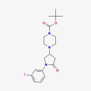 molecular formula C19H26IN3O3 B8126694 4-(4-Boc-1-piperazinyl)-1-(3-iodophenyl)-2-pyrrolidinone 