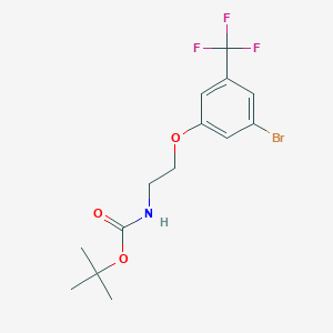 molecular formula C14H17BrF3NO3 B8126708 [2-(3-Bromo-5-trifluoromethyl-phenoxy)-ethyl]-carbamic acid tert-butyl ester 
