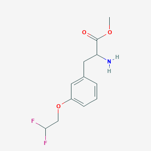 molecular formula C12H15F2NO3 B8126766 Methyl 2-amino-3-(3-(2,2-difluoroethoxy)phenyl)propanoate 