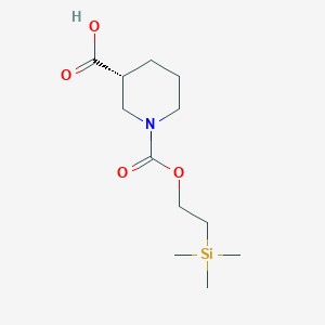 molecular formula C12H23NO4Si B8126805 (R)-1-((2-(trimethylsilyl)ethoxy)carbonyl)piperidine-3-carboxylic acid 