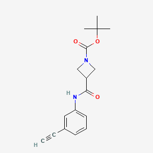 molecular formula C17H20N2O3 B8126815 3-(3-Ethynylphenylcarbamoyl)-azetidine-1-carboxylic acid tert-butyl ester 