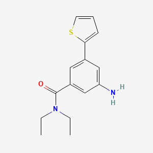molecular formula C15H18N2OS B8126828 3-Amino-N,N-diethyl-5-thiophen-2-yl-benzamide 