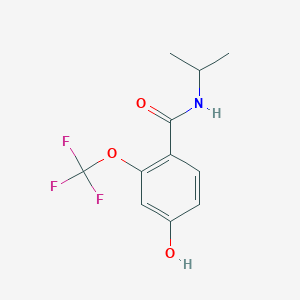 molecular formula C11H12F3NO3 B8126846 4-Hydroxy-N-isopropyl-2-trifluoromethoxy-benzamide 